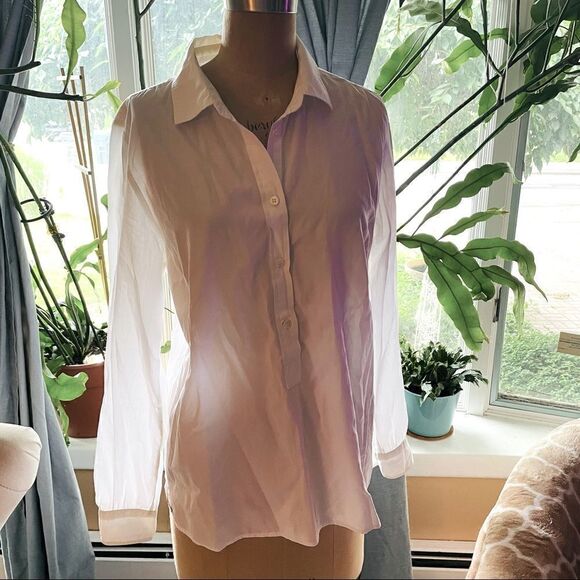 J CREW | white semi sheer pull over blouse S - Picture 1 of 7
